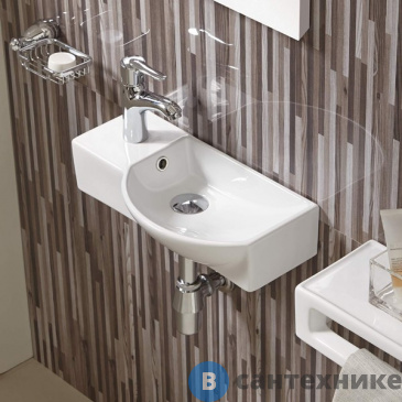 картинка Раковина WELTWASSER AISBACH 7950 GL-WT L подвесная (глянцевая белая) 505х235х125
