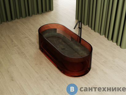 картинка Прозрачная ванна ABBER Kristall AT9708Opal коричневая