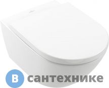 Унитаз подвесной Villeroy & Boch Subway 3.0 4670TSR1 с сиденьем для унитаза с функцией QuickRelease и SoftClosing 8M42S101, горизонтальный выпуск CeramicPlus