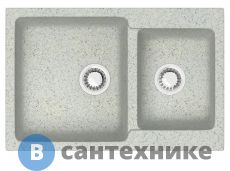Кухонная мойка AZARIO Grand (765х500х190) светло серый, сифон + герметик (CS00079906)