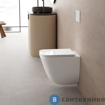 картинка Унитаз подвесной ABBER Rechteck AC1220TC белый, безободковый, смыв торнадо, с закрытым дном