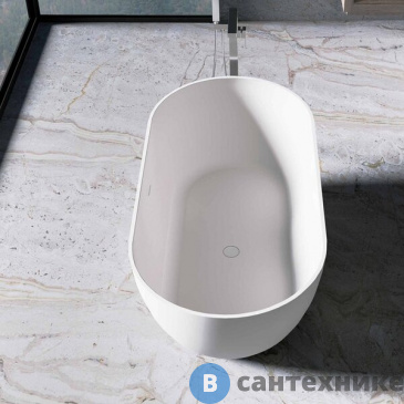картинка Ванна из искусственного камня Vincea VBT-4S04MW, 1700*800*560, белый мат., слив-перелив в комплекте