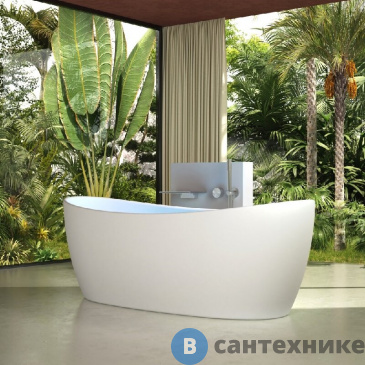 картинка Ванна из искусственного камня Vincea VBT-6S03MW, 1700*800*630, белый мат., слив-перелив в комплекте