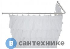Карниз для ванны Aquanet (1800 х 800) Г -образный нерж.ст. (165118)