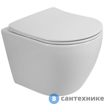 картинка Унитаз подвесной Art & MAX PARMA безободковый с вихревым смывом, в комплекте с сиденьем, AM2381CHRV/SC