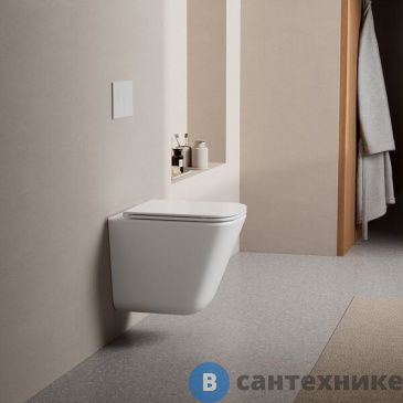 картинка Унитаз подвесной ABBER Rechteck AC1219TC белый, безободковый, смыв торнадо, с закрытым дном
