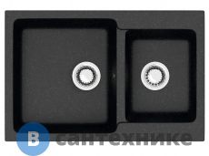 Кухонная мойка AZARIO Grand (765х500х190) чёрный, сифон + герметик (CS00079903)