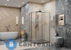 Душевое ограждение Ambassador Kingston 14011108 (120х80х200) асимметрия, хром, стекло прозрачное, раздвижная