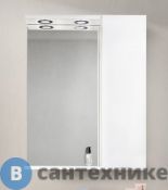 Шкаф зеркальный BelBagno 60 см MARINO-SPC-600/750-1A-BL-P-R подвесной с одной распашной дверцей с доводчиками, с подсветкой, правосторонний, Bianco Lucido