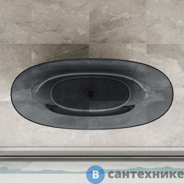 картинка Ванна прозрачная Vincea VBT-6T01B, 1700*750*550, черный