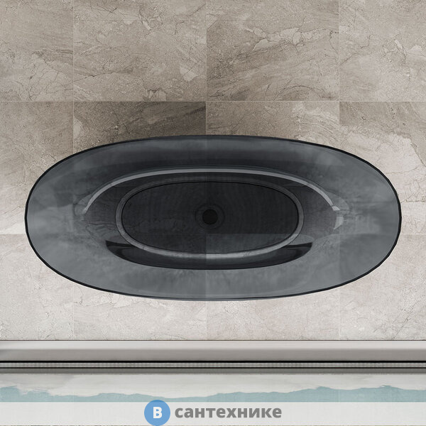 Ванна прозрачная Vincea VBT-6T01B, 1700*750*550, черный