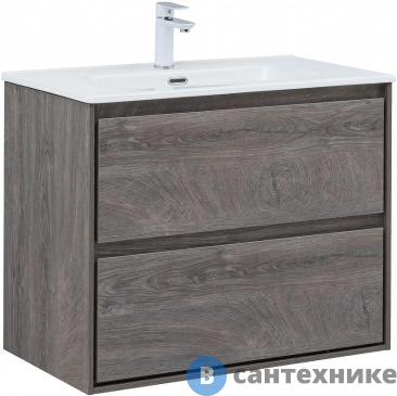 картинка Тумба с раковиной Aquanet Милан 80 цв. дуб рошелье (340159)