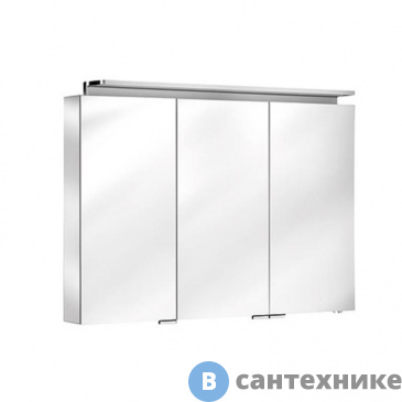 картинка Зеркальный шкаф Keuco Royal L1 13604171302, 3 дверцы, с подсветкой, 1000х742х150 мм, корп.: сереб. анод.