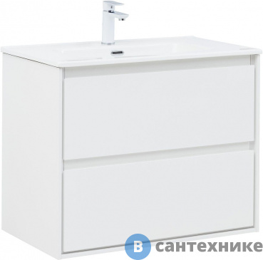 картинка Тумба с раковиной Aquanet Милан 80 цв. белый глянец (340154)