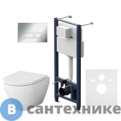 Унитаз с инсталляцией AM.PM IS47051.701700 с клав. Pro S глянц хром, с сид. м/лифт