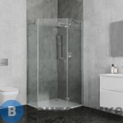 Душевое ограждение Ambassador Diamond 12011112R (100х100х200) трапеция, хром, стекло прозрачное, распашная