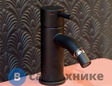 Смеситель CISAL Less New LN00055040 однорычажный для биде на 1 отверстие с донным клапаном, чёрный матовый