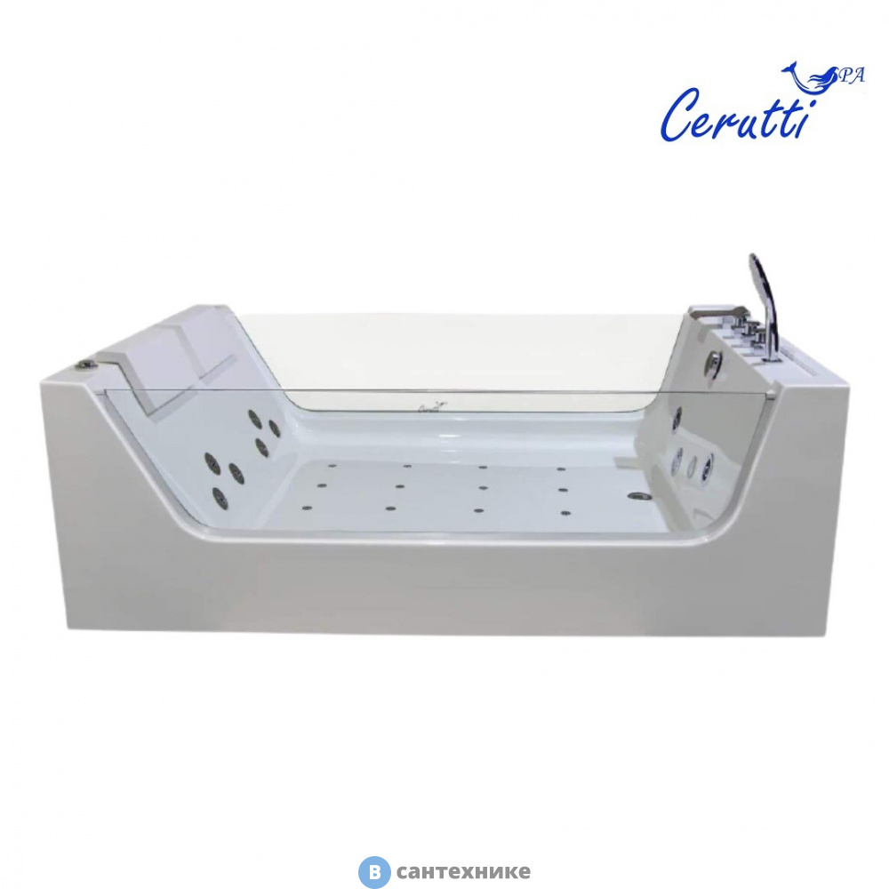 Ванна Ceruttispa C-454A (1700*1200*580) (г/м 6ф+г/м спины 2ф+а/м12ф+смеситель+ 2 подголовника+хромотерапия+ датчик сухого пуска)