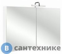 Шкаф зеркальный Jacob Delafon EB787RU-N18 2 стек. полки, гал. подсветка, розетка, выкл /105x14,3x65/ (белый)