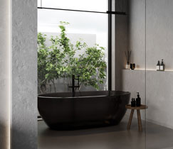 Черная сантехника в оформлении ванной