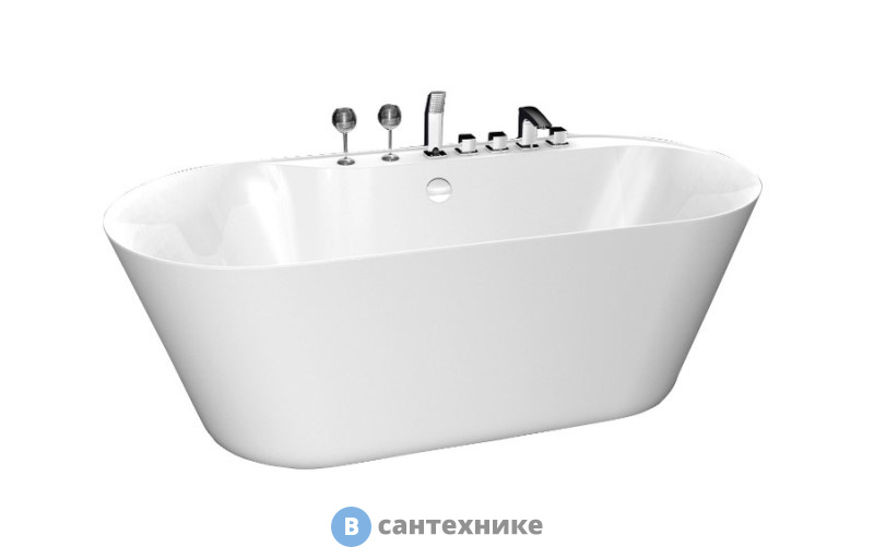 Ванна BelBagno BB14 отдельностоящая, овальньная акриловая 1780x840x580