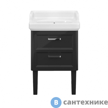 картинка Тумба под раковину KERAMA MARAZZI POMPEI напольная 60 см, 2 ящика чёрный (PO.60.2\BLK)