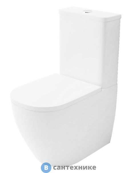 Унитаз с бачком AZARIO Renda AZ-8693 безободковый, с арматурой, сиденье микр. 615*365*840 мм