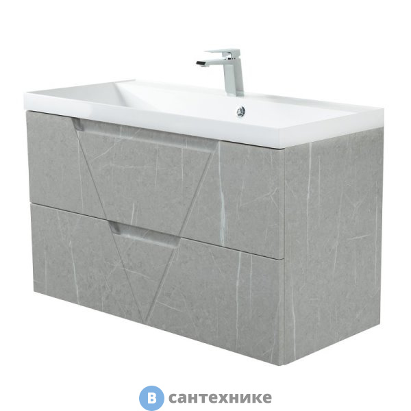 Тумба под раковину BelBagno VITTORIA подвесная с двумя выкатными ящиками, Toros Bianco, 900x450x570 (VITTORIA-900-2C-SO-TB-P)