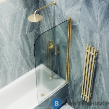 картинка Шторка для ванны поворотная на монопетле MaybahGlass 1400*800 Стекло 6 мм Сатин (MGV-621-3)