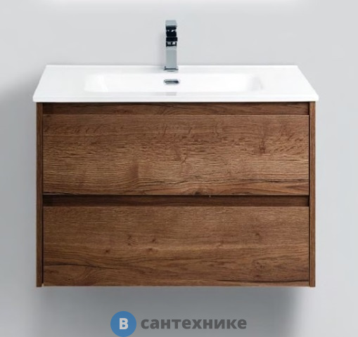 Тумба под раковину BelBagno 71 см KRAFT-700-2C-SO-RT подвесная с двумя выкатными ящиками, Rovere Tabacco