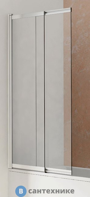 Шторка на ванну Vincea VSB-1E100CL, 1000*1450, хром, стекло прозрачное