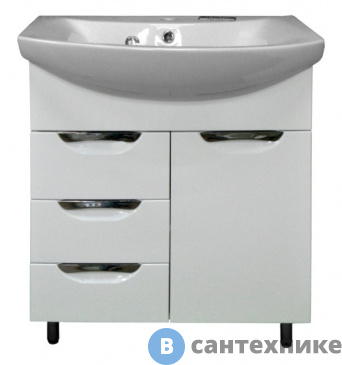 картинка Тумба Loranto Стиль-70/3 (700*860*450) с раковиной Балтика 70 (CS00068934)
