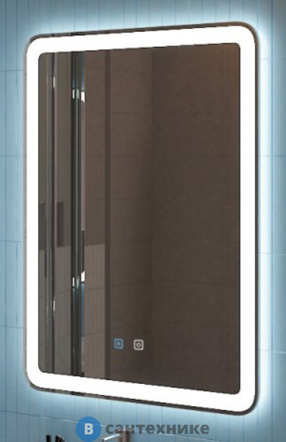 Зеркало BelBagno SPC-MAR-600-800-LED-TCH-SND со встроенной подсветкой, голосовым управлением и подогревом, 600x30x800