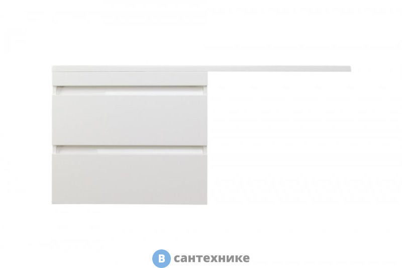 Тумба под раковину Style line Даллас 140, Люкс белая, подвесная PLUS (2000571504004)