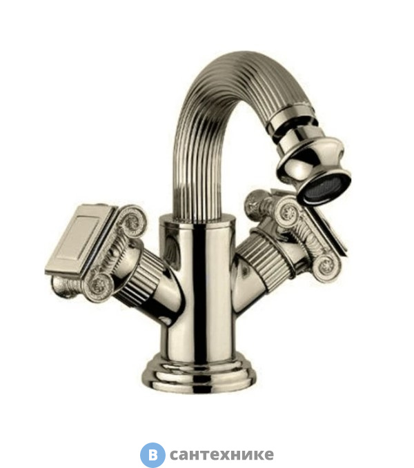 Смеситель Cezares OLIMP-BS2-02-O на биде с донным клапаном, ,бронза, ручки бронза