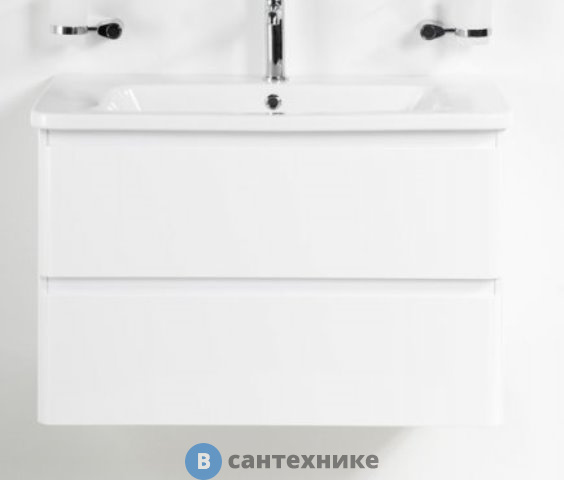 Тумба под раковину BelBagno ALBANO-CER подвесная с двумя выкатными ящиками, Bianco Lucido, 1020x444x500 (ALBANO-CER-1050-2C-SO-BL)