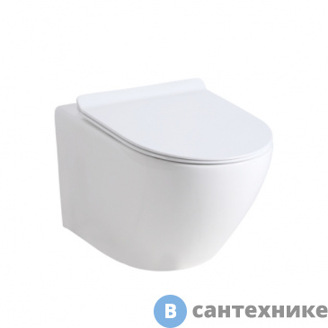 картинка Унитаз подвесной Orange C07-100w безободковый, с микролифтом