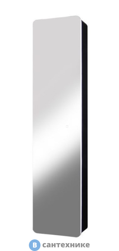 Зеркало-шкаф Art & MAX LECCE AM-Lec-360-1560-1D-DS-F-Nero с подсветкой