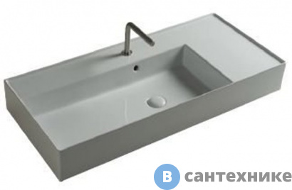 картинка Раковина TECLA TWENTY TW12011 чаша слева, белый глянцевый, 101x46x12,5