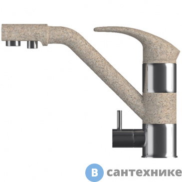 картинка Смеситель Polygran ДУО 824951 кухонный №302 песочный