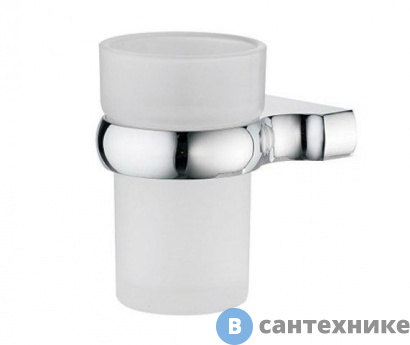 картинка Подстаканник стеклянный WasserKRAFT Berkel K-6828 металл, хромоникелевое покрытие, матовое стекло