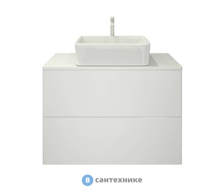 Тумба под раковину Orange Ot-75TuMDF подвесная Otto, белый глянец, 75х42х53 см.