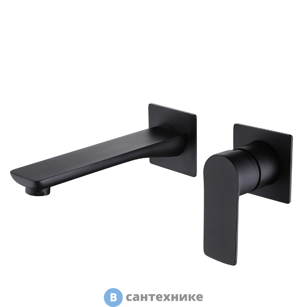 Смеситель ABBER Weiss Insel AF8082B для раковины скрытого монтажа, чёрный матовый