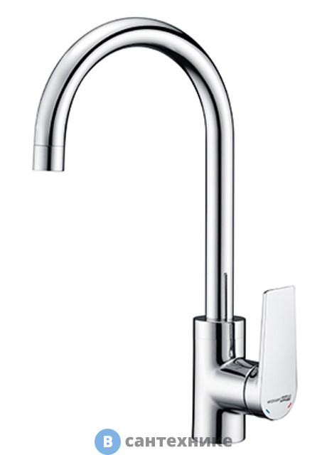 Смеситель WasserKRAFT Lopau 3207 для кухни с поворотным изливом латунь, хромоникелевое покрытие