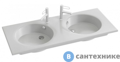 картинка Раковина Jacob Delafon ODEON RIVE GAUCHE EXAT112-Z-00 с гладкой нижней поверхностью 2 отвер. для смеc /120/