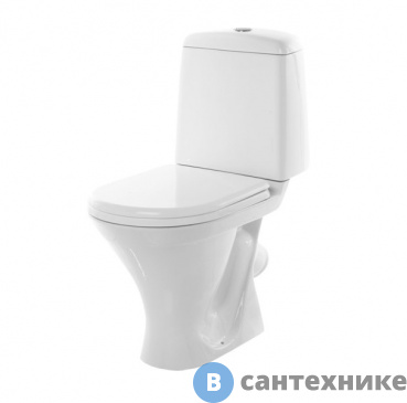 картинка Унитаз с бачком Sanita АТТИКА ЛЮКС (арматура 1-режим. Alca Plast, антивсплеск, жест. сиденье термопласт с метал. крепл., крепление) (ATCSACC01060713)