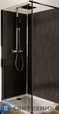 картинка Душевое ограждение Jacob Delafon E22W90-BLV CONTRA отдельностоящее 90 см, чёрный профиль