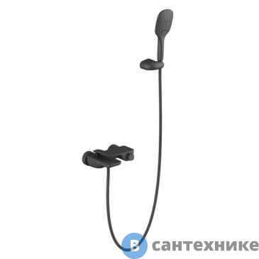 картинка Смеситель Timo Helmi 4024/03Y для ванны с душем, чёрный матовый