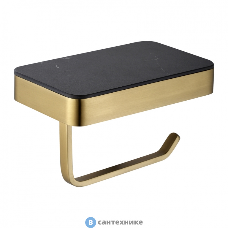 Бумагодержатель ABBER Westen AA1730G золото, с полкой для телефона