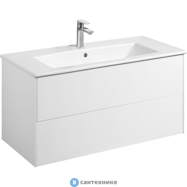 Тумба под раковину Акватон Сохо 100 1A258201AJ010 белый глянец